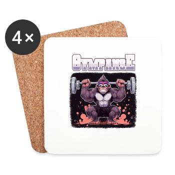 Gympanse Bodybuilding Weight Training Fitness Memes - Coasters (set of 4) - white - Front