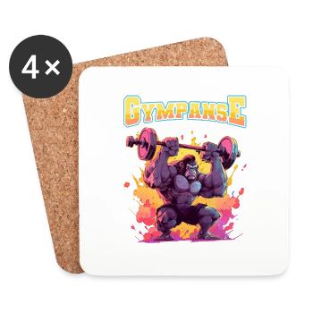 Gympanse Bodybuilding Weight Training Fitness Memes - Coasters (set of 4) - white - Front
