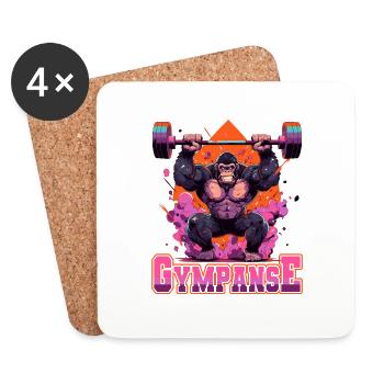 Gympanse Bodybuilding Weight Training Fitness Memes - Coasters (set of 4) - white - Front
