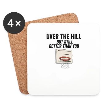 Funny Over The Hill Basketball 30ème 40ème 50ème Bday - Dessous de verre (lot de 4) - blanc - Devant