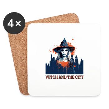Ambiance effrayante d’Halloween - Dessous de verre (lot de 4) - blanc - Devant