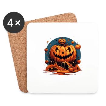 Ambiance effrayante d’Halloween - Dessous de verre (lot de 4) - blanc - Devant