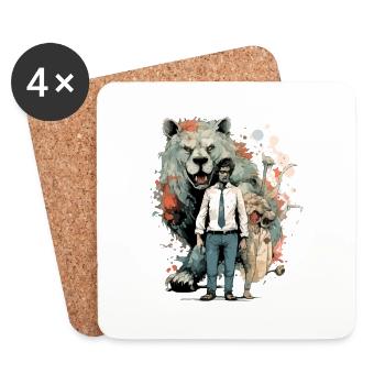 L'âme de la bête - Dessous de verre (lot de 4) - blanc - Devant