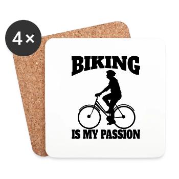 Cycling Cycling Cycling Cyclists Cyclists - Coasters (set of 4) - white - Front