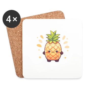 Ananas Plante Ananas Fruit Fruit - Dessous de verre (lot de 4) - blanc - Devant
