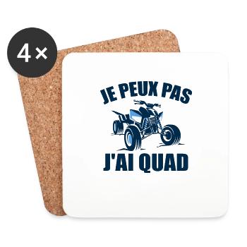 Je Peux Pas J'ai Quad Cadeau Conducteur De Quad - Dessous de verre (lot de 4) - blanc - Devant