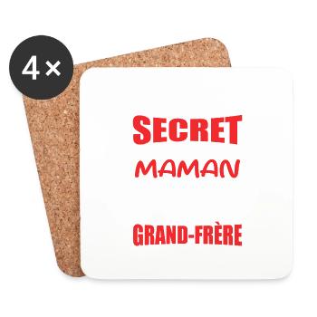 Secret Cadeau Annonce Grossesse Grand-Frère - Dessous de verre (lot de 4) - blanc - Devant