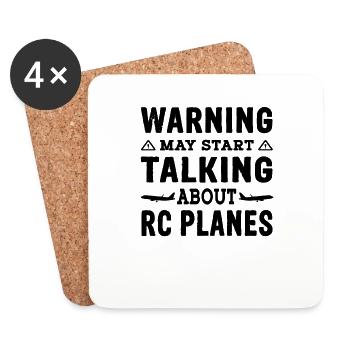RC Warning peut commencer à parler d’avions RC - Dessous de verre (lot de 4) - blanc - Devant