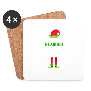 The Bearded Elf Matching Family Group Christmas - Coasters (set of 4) - white - Front
