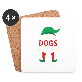 The Pet All The Dogs Elf Matching Family Group - Coasters (set of 4) - white - Front