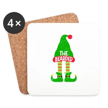 The Bearded Elf Matching Family Group Christmas - Coasters (set of 4) - white - Front