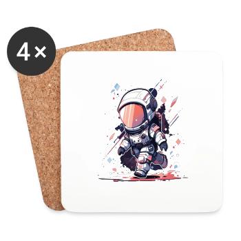 Astronaute Astro Astronautes Space Cosmos - Dessous de verre (lot de 4) - blanc - Devant