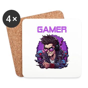 Gamer - Untersetzer (4er-Set) - Weiß - Vorne