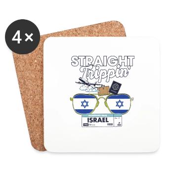 Straight Trippin' Israel Vacation Tour Travel - Coasters (set of 4) - white - Front