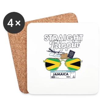 Straight Trippin' Jamaica Vacation Tour Travel - Coasters (set of 4) - white - Front