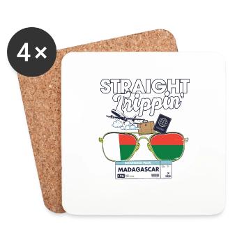 Straight Trippin' Madagascar Vacation Tour Voyage - Dessous de verre (lot de 4) - blanc - Devant