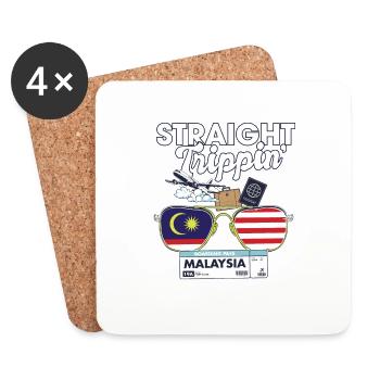 Straight Trippin' Malaysia Vacation Tour Travel - Coasters (set of 4) - white - Front