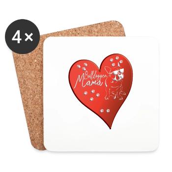 Dog Bulldog Dog Owner Gechenkidee - Coasters (set of 4) - white - Front