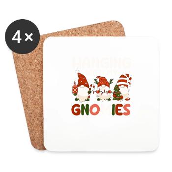 Accrochage avec mes gnomies drôle de gnome de Noël - Dessous de verre (lot de 4) - blanc - Devant