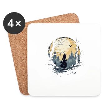 Spooky mood of Halloween - Coasters (set of 4) - white - Front