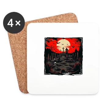 Spooky mood of Halloween - Coasters (set of 4) - white - Front