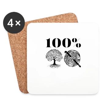 100% Cotton Tree Wool One hundred percent - Coasters (set of 4) - white - Front