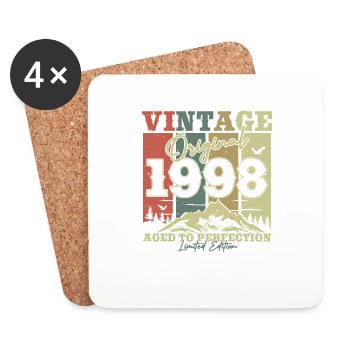 Vintage 1998 Geburtstagsgeschenk - Untersetzer (4er-Set) - Weiß - Vorne
