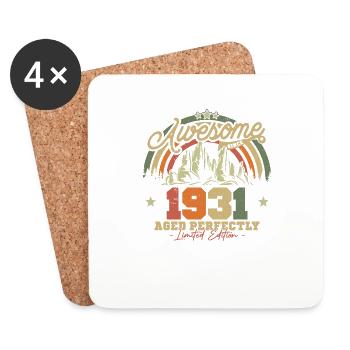 Vintage 1931 Geburtstagsgeschenk - Untersetzer (4er-Set) - Weiß - Vorne