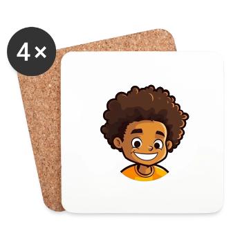 Afro Black Kid Young Girl Empowerment Girl - Coasters (set of 4) - white - Front