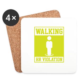 Drôle de collègue Citation Marcher Violation des RH Patrons - Dessous de verre (lot de 4) - blanc - Devant