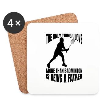 Badminton badminton fan badminton badminton team - Coasters (set of 4) - white - Front