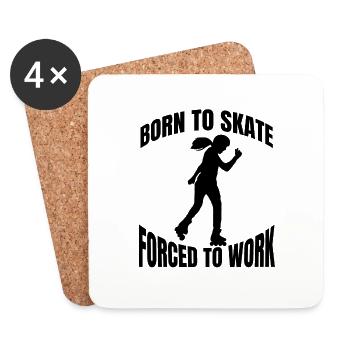 Roller Skate Gift Inline Skater Skate Inline Skater - Dessous de verre (lot de 4) - blanc - Devant