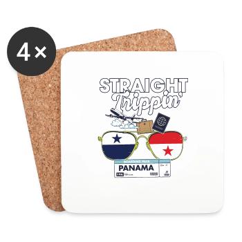 Straight Trippin' Panama Vacation Tour Voyage - Dessous de verre (lot de 4) - blanc - Devant