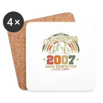 Vintage 2007 Geburtstagsgeschenk - Untersetzer (4er-Set) - Weiß - Vorne