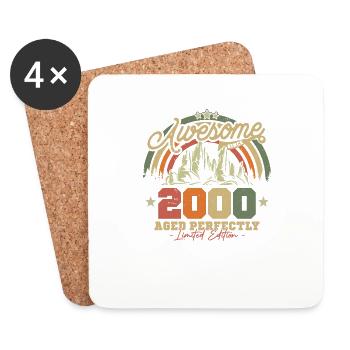 Vintage 2000 Cadeau 23/24 ans - Dessous de verre (lot de 4) - blanc - Devant