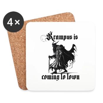Traditionell Krampus Shirt für die Weihnachtszeit - Untersetzer (4er-Set) - Weiß - Vorne