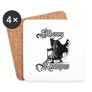 Horror Krampus T-Shirt Süddeutsch Weihnachtsmann - Untersetzer (4er-Set) - Weiß - Vorne