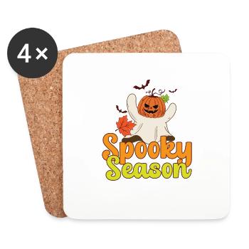Lazy Halloween Spooky Season Boo Ghost Jack O - Untersetzer (4er-Set) - Weiß - Vorne