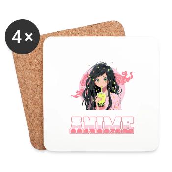 Just a girl who loves Anime - Untersetzer (4er-Set) - Weiß - Vorne