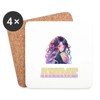 Just a girl who loves Anime - Untersetzer (4er-Set) - Weiß - Vorne