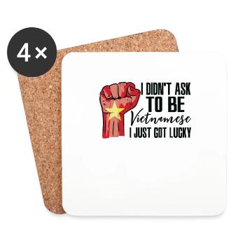 Vietnamese Pride Vietnam Flag Grown Vietnamese - Coasters (set of 4) - white - Front