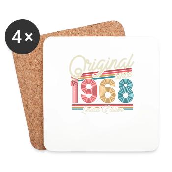 Gift 55/56 Birthday 1968 - Coasters (set of 4) - white - Front
