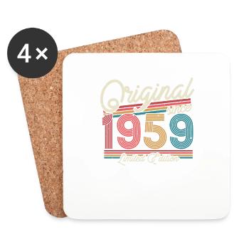 Gift 1959 - 64/65 years - Coasters (set of 4) - white - Front