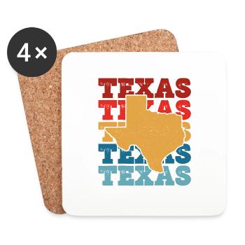 Texas Bunt Retro Weiß - Untersetzer (4er-Set) - Weiß - Vorne