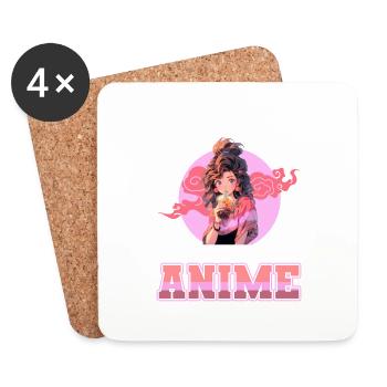 Just a girl who loves Anime - Untersetzer (4er-Set) - Weiß - Vorne