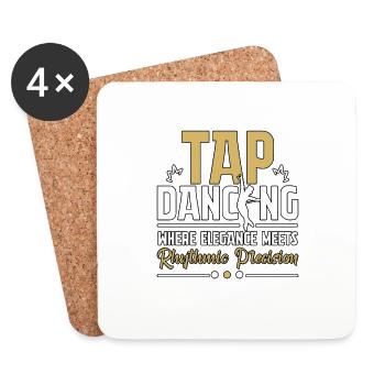 Tap Dancing Where Elegance Meets Rhythmic - Coasters (set of 4) - white - Front