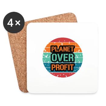 Planet over Profit - Untersetzer (4er-Set) - Weiß - Vorne