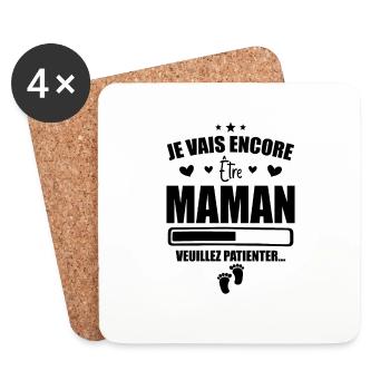 Je Vais être Encore Maman - Nouvelle Maman Cadeau - Dessous de verre (lot de 4) - blanc - Devant