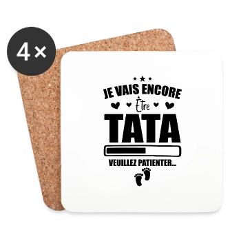 Je Vais Encore être Tata - Nouvelle Tante Cadeau - Dessous de verre (lot de 4) - blanc - Devant