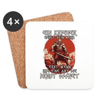 Ragnar Legendäre Krieger Wikinger Nordisch Legende - Untersetzer (4er-Set) - Weiß - Vorne
